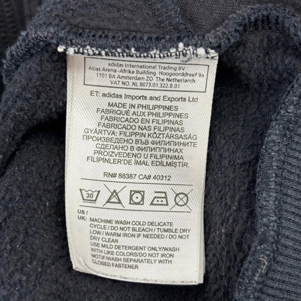 Adidas Originals Full Zip Hoodie Mens Medium Black Grey Colorblock Trefoil Logo